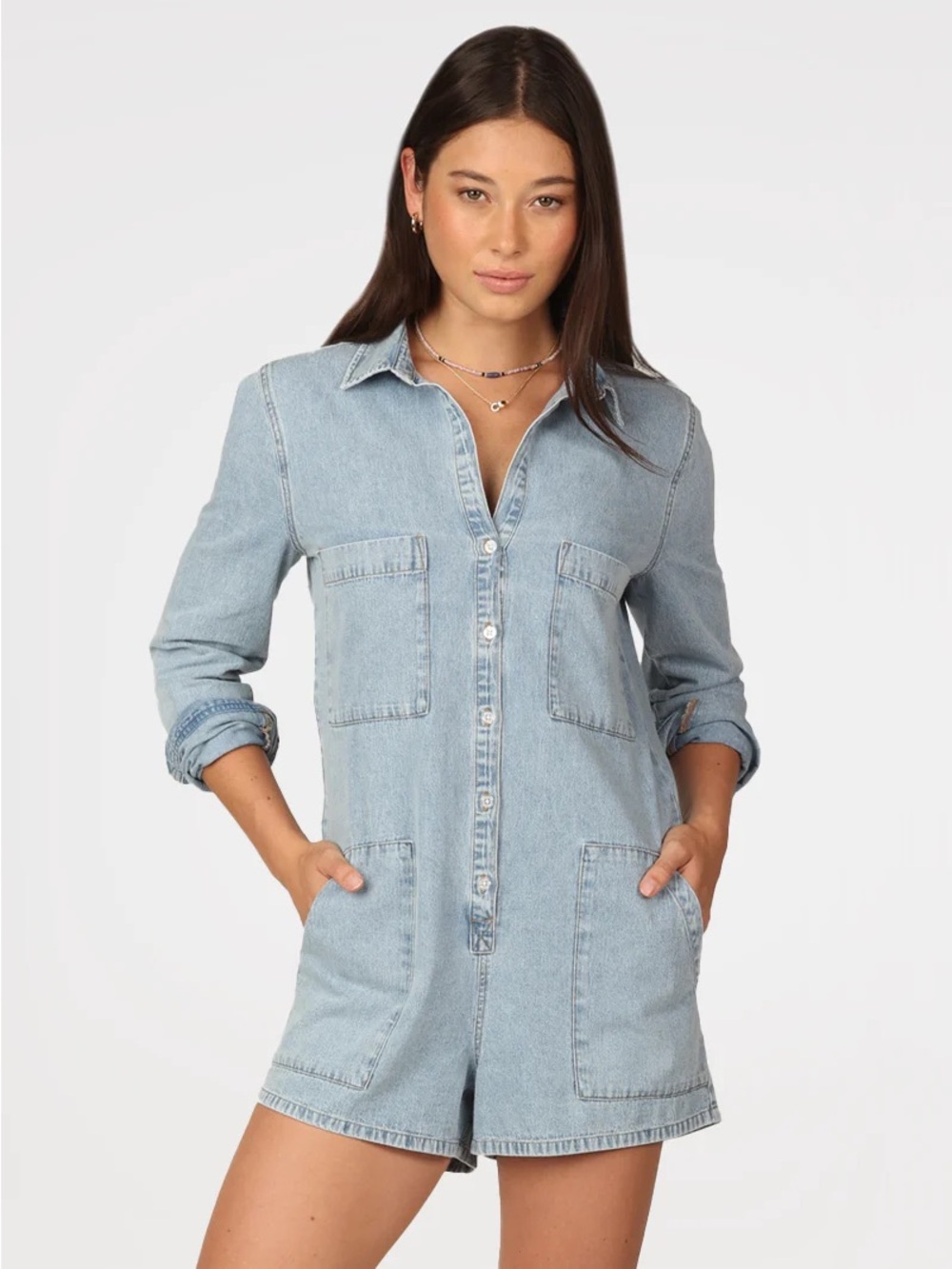 Light Blue Denim Romper - Madewell